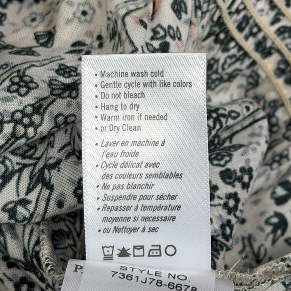 Paige Elise Floral Puffed Sleeve Crop Top In Ecru Multi Short Sleeve Medium - Picture 11 of 11